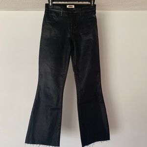 L’Agence kendra crop flare wax coated jean